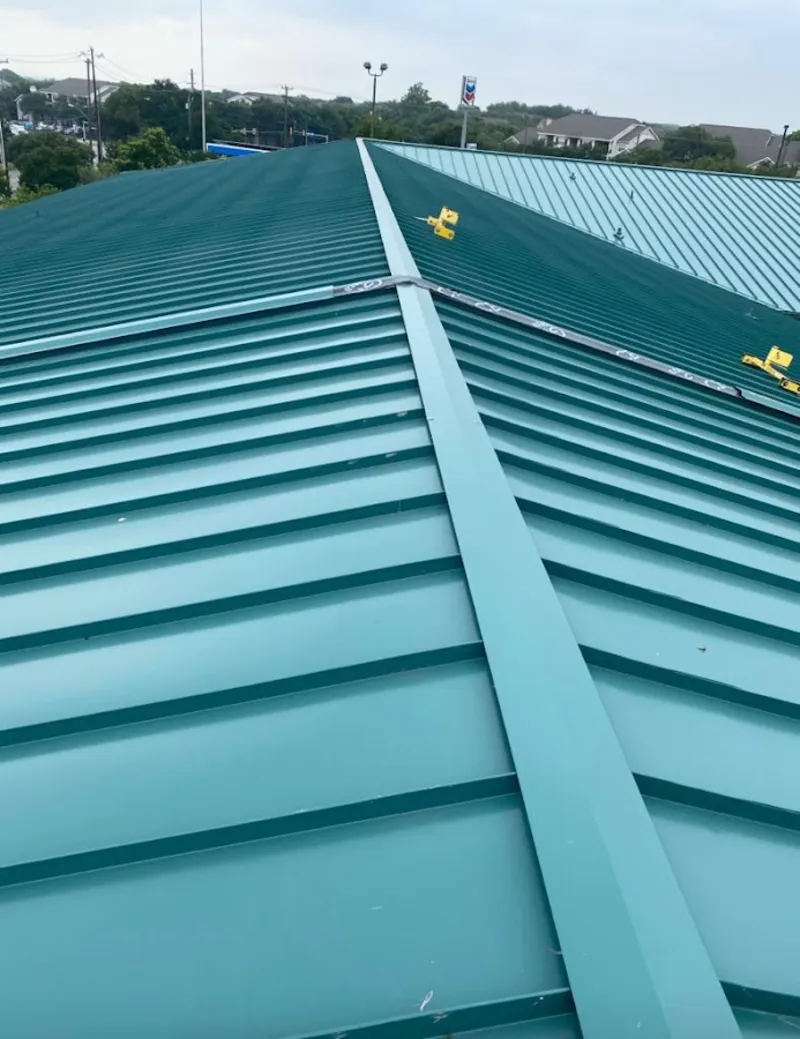 Green commercial metal roof ridge and valley for Metal Roof Repair in Elizabeth City